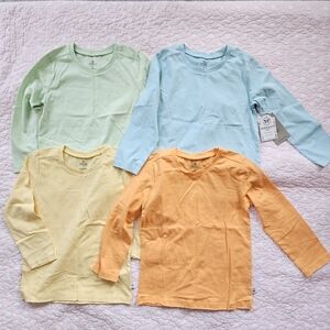 NWT Bundle 4 Honest Baby Organic Cotton Long Sleeve T Shirts 5T 5 Toddler Unisex